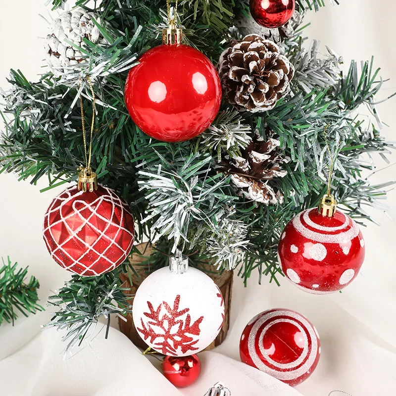 Christmas Tree Ball Hanging Ornaments Decoration Set Of 42 Plastic Shining Colorful Pendant For Christmas Party 2024 Xmas Decor