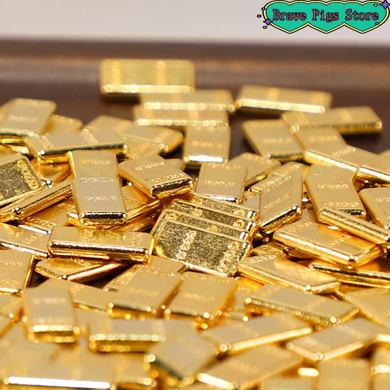 50Pcs/Set Miniature Gold Bars Model Home Decor Kids Pretend Play Toys Gift