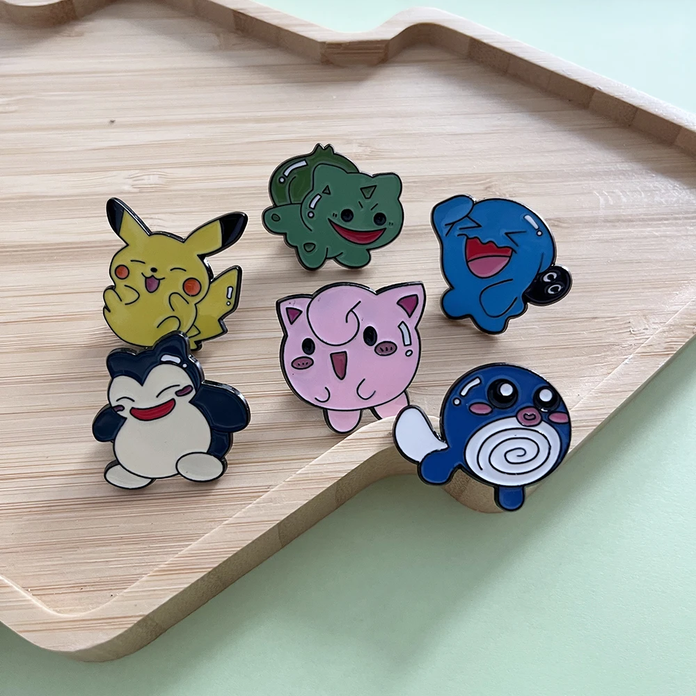 6 قطعة مجموعة دبابيس أنيمي n المينا Jigglypuff Poliwag لطيف الحيوان دبابيس الاطفال مجوهرات هدية تحصيل اللعب لصديق