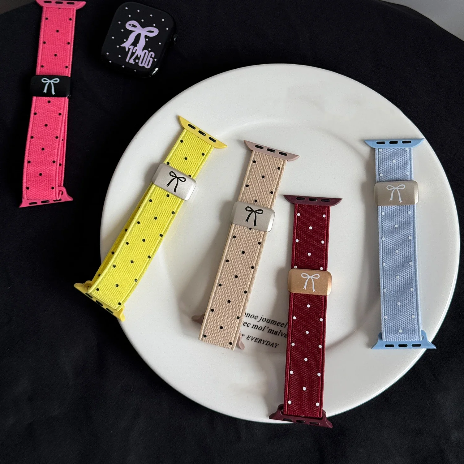 Polka Dot Pattern Printed Straps For Apple Watch Series 12 11 10 9 8 7 Replaceable Bracelet For Iwatch 46mm 42mm 41mm 45mm 40mm