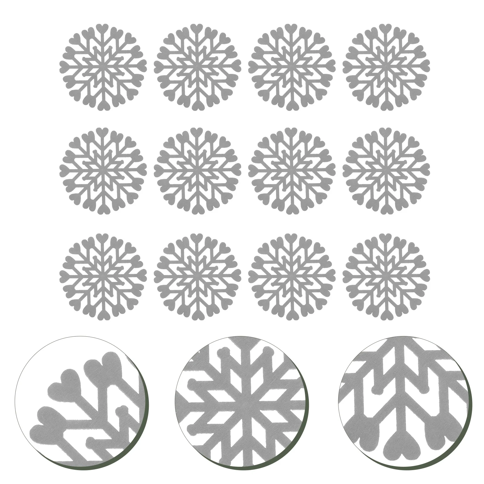 

12Pcs Christmas Snowflake Cup Mats Felt Heat Insulation Coasters Dining Table Home Anti-Skid Cup Pads Party Decorations