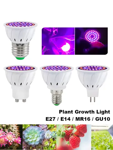 LED Grow Full Spectrum Bulb E27 E14 GU10 MR16 220V Greenhouse Hydroponic Lamp Grow Light For Indoor Plant 230V Phyto Flower Lamp