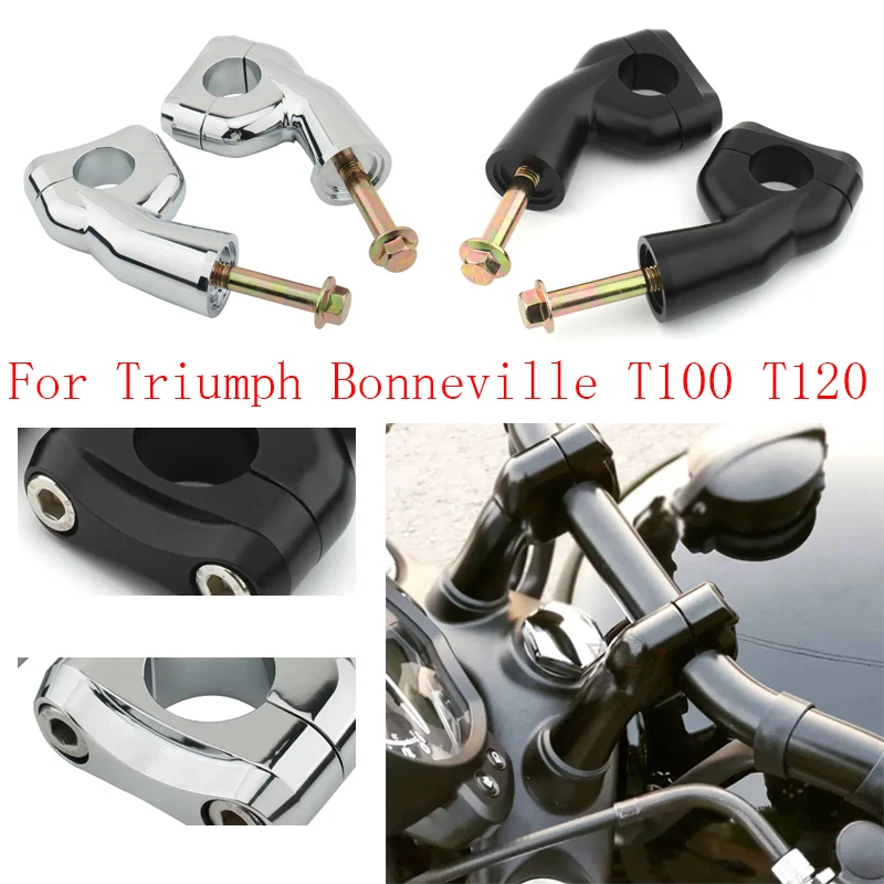 For Triumph Bobber T100 T120  Motorcycle Accessories Handlebar Bar Riser Clamps Adapter Speed Twin Black Raise the handlebars