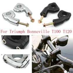 Abrazaderas elevadoras para manillar de motocicleta, accesorio para Triumph Bobber T100 T120, adaptador de velocidad doble, color negro