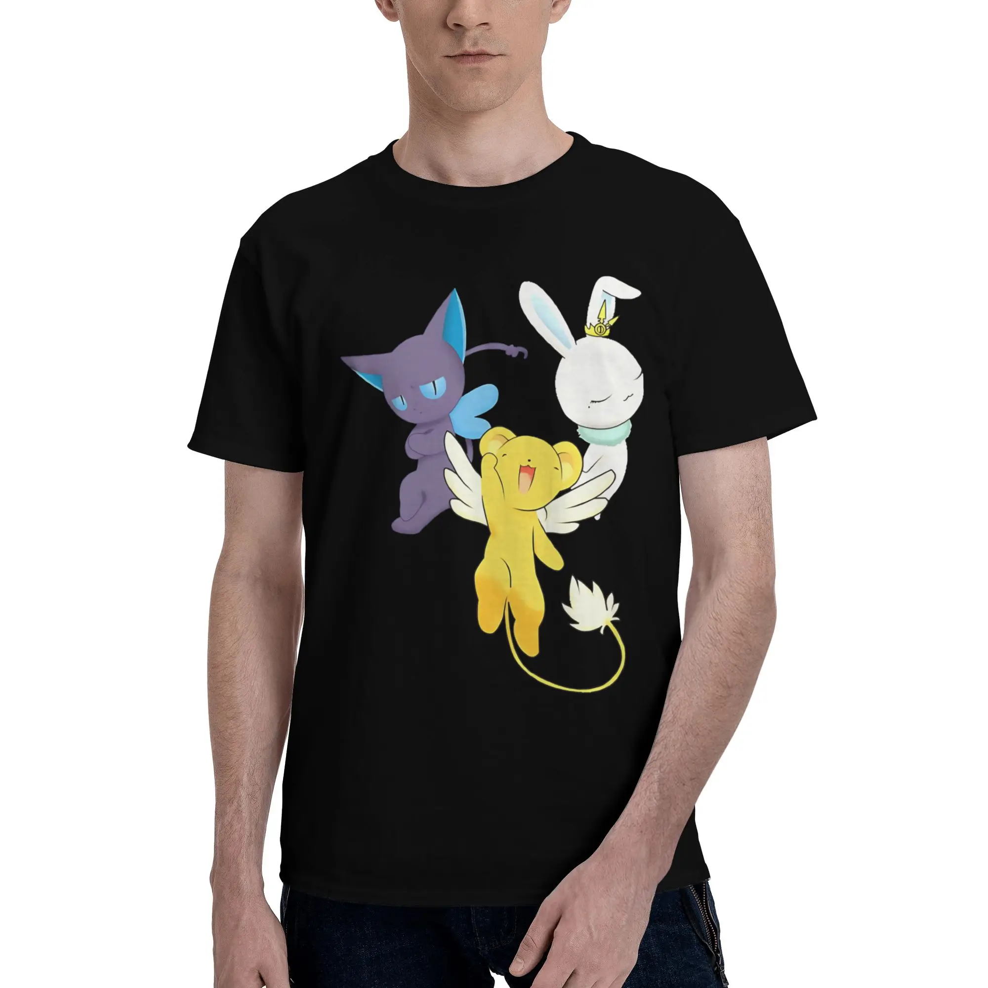Sakura Mascot  Novelty Graphic 100% Cotton T-Shirt Bandai Cardcaptor Sakura Tops Tees For Men