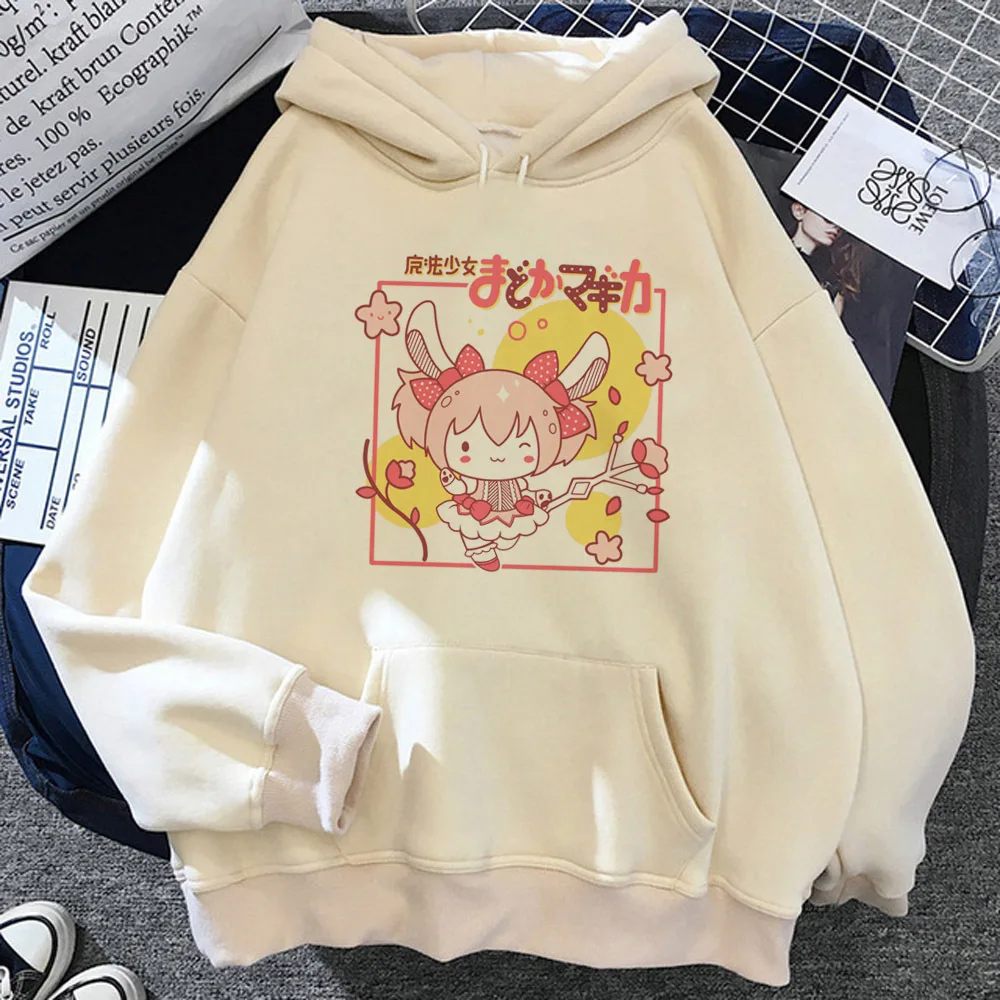 Mulheres Madoka Magica padrão gráfico Pullover, Harajuku Hoodie, tecido macio fatos de treino, Kawaii Manga, quadrinhos, Harajuku