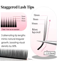 CoMango Flora Fairy 3D/5D/6D Eyelash Extensions 8-15Mix Wispy Spikes Eyelash Premade Volume Flowering Lashes Natural False Lash 3