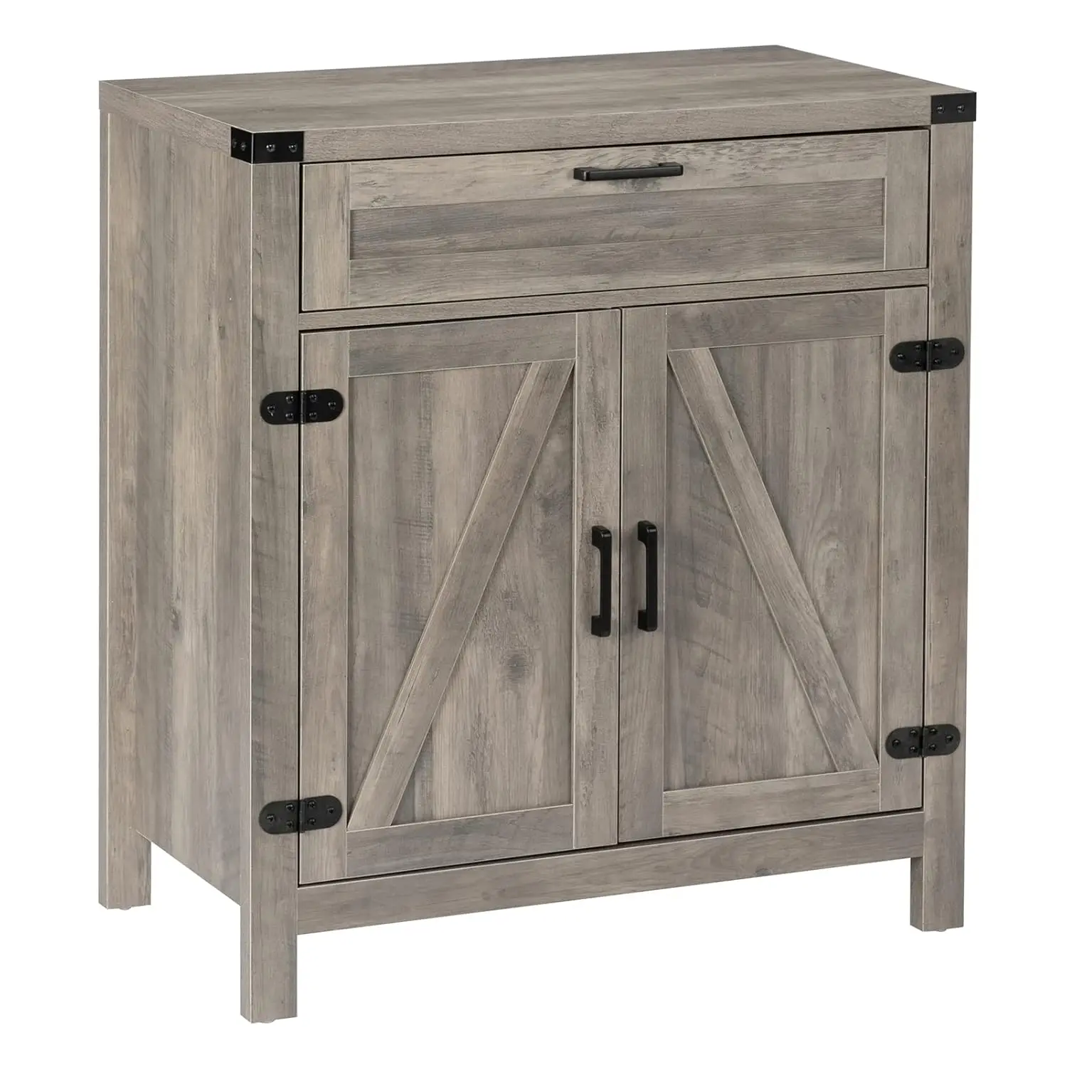 

Modern Farmhouse Sideboard Buffet Cabinet Drawer Adjustable Shelves Coffee Bar Kitchen Dining Living Room Ash Grey, Customized