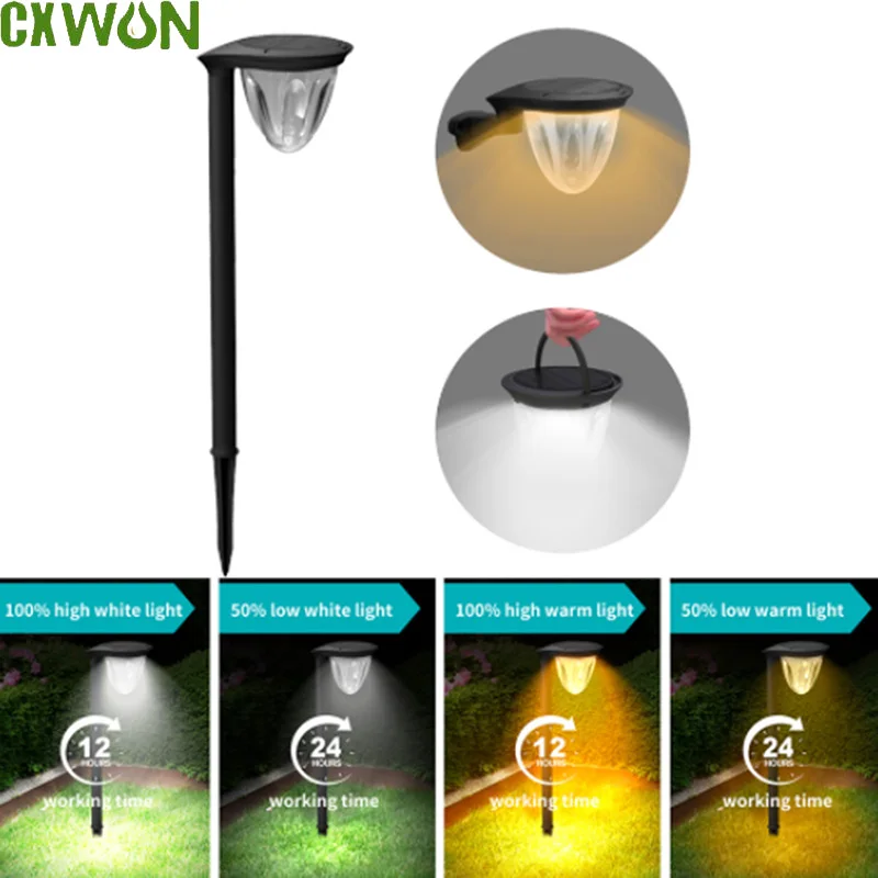 Solar Lights Outdoor Waterproof Garden  3 In 1 Solar Powered LED Lamp Decorative Pathway Lights for Yard Landscape Path Light