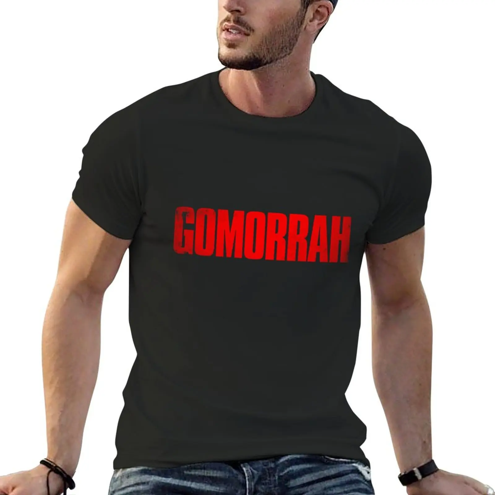 the red blood gomorrah T-Shirt rapper graphic tees oversized fruit of the loom mens t shirts