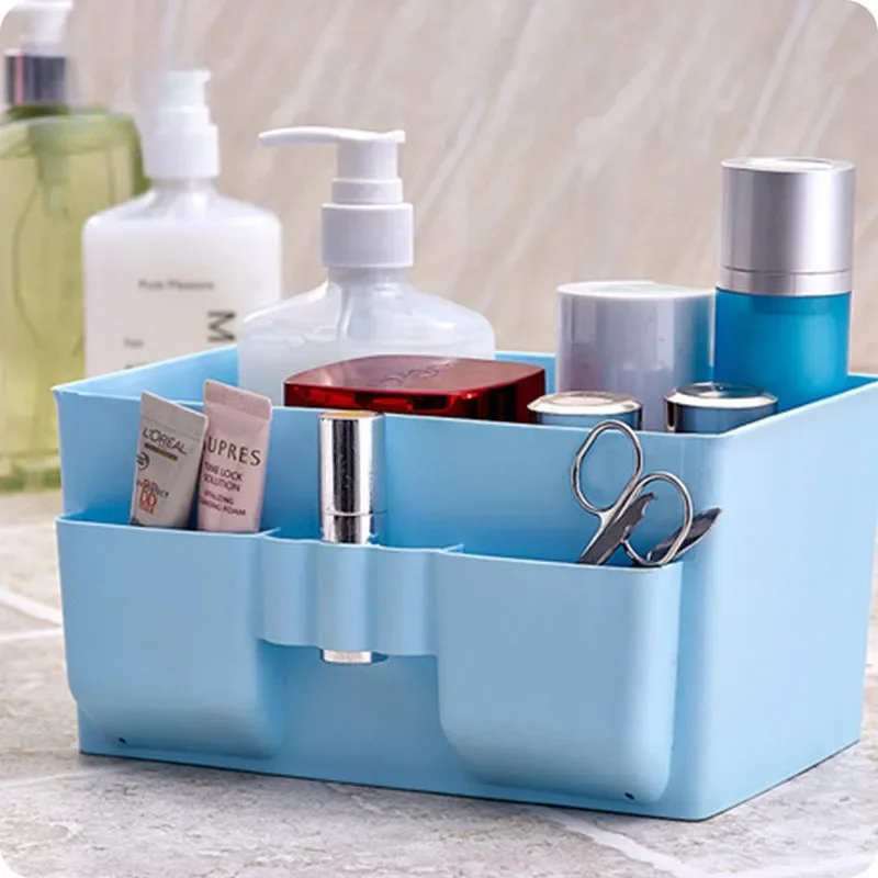 Plastic Makeup Bathroom Storage Box Cosmetic Organizer Desktop Make Up Jewelry Storage Case Sundries Table Container Organizer