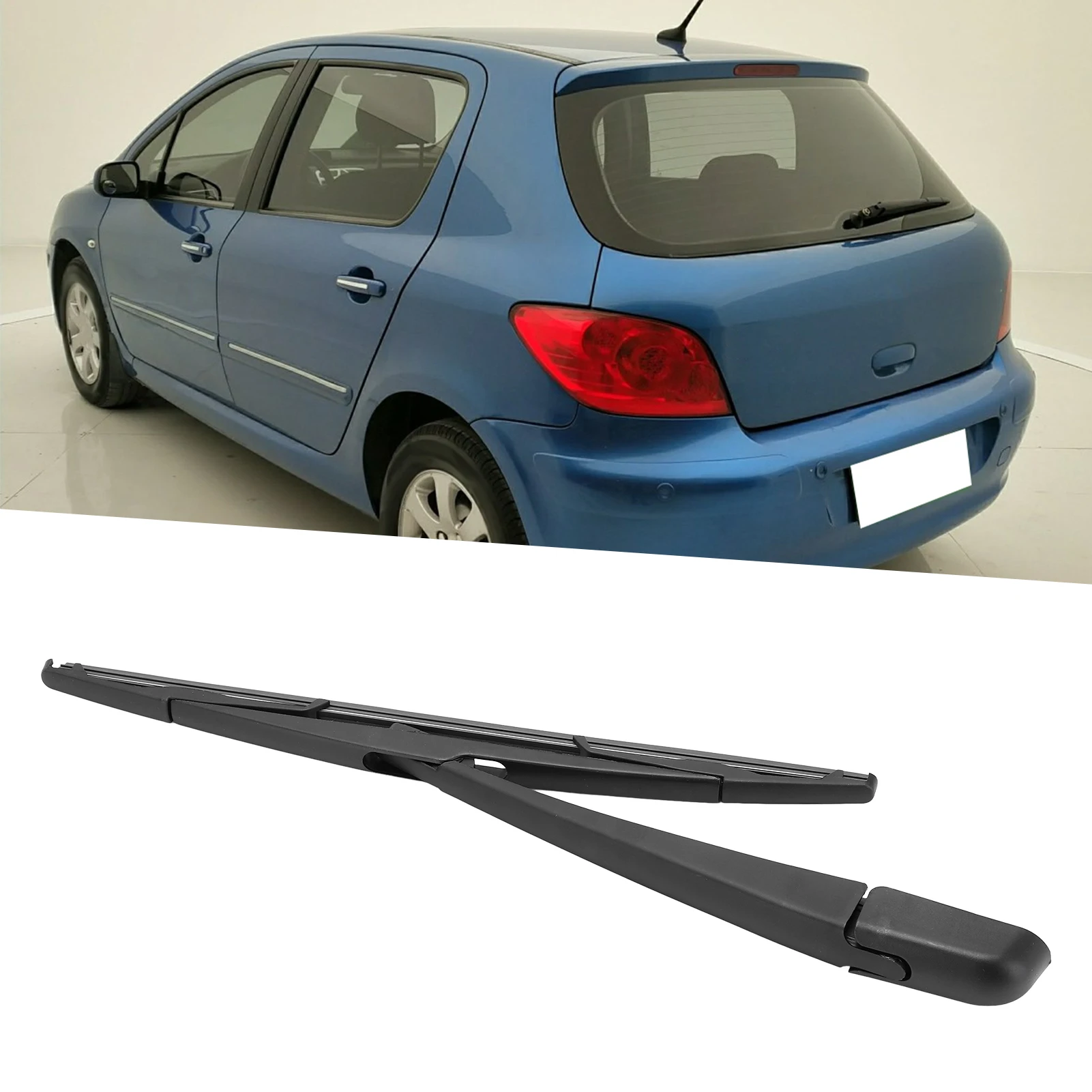 New 6429T1 Car Rear Windshield Wiper Arm Blade Set 6429T1 Black Replacement for Peugeot 307 2000‑2012 Car Wiper Arm Blade