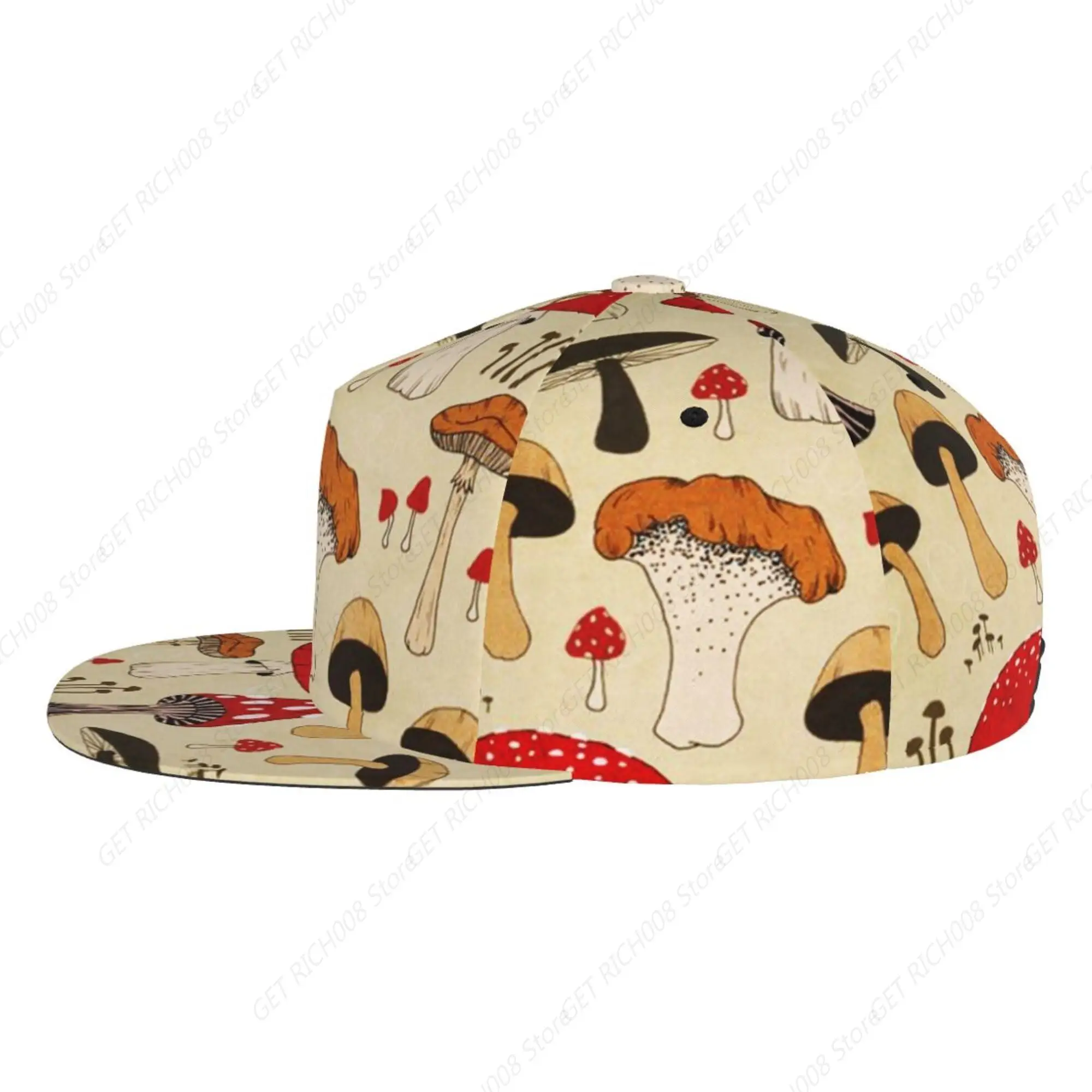 Gorra de béisbol informal con diseño de seta para hombre y mujer, gorra de camionero con ajuste relajado, sombrero de ala plana ajustable, gorra para papá, gorros de Hip Hop