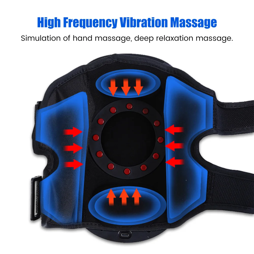 Air Pressure Knee Massager Infrared Heat Vibration Knee Pain Relief for Swelling Stiff Joints Stretched Ligament Muscle Injury