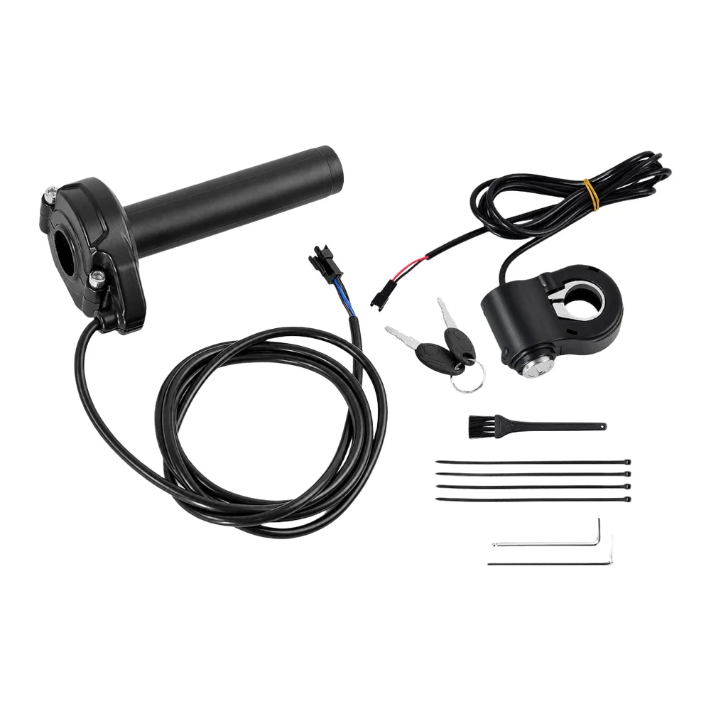Lockable Throttle Handle For Electric Bicycle And Motorcycle With Safety Ignition Switch Textured Silicone Grip For Rough Terrai