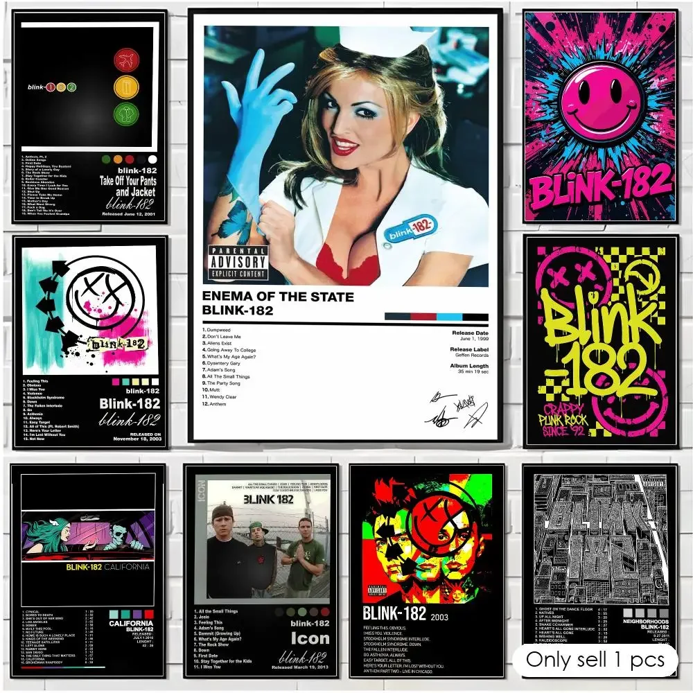 Classic Band B-Blink 182 Cool Poster Trendy Aesthetic Wall Art high-end Bedroom Home Cafe library Decor