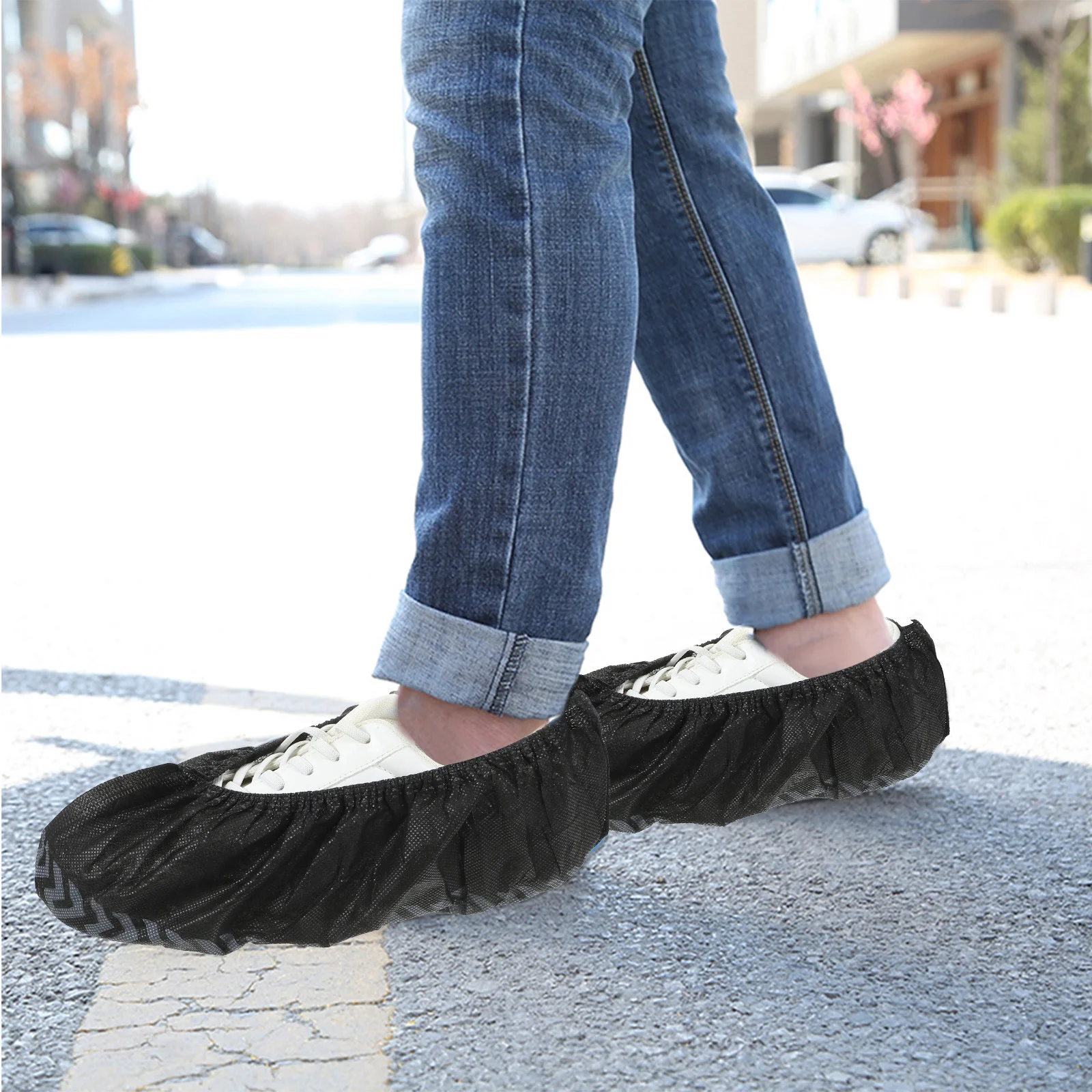 100 Pcs Shoe Cover Easy to Wear Covers Indoor and Outdoor Coverings Non-woven Fabric Boot for Indoors Dust-proof
