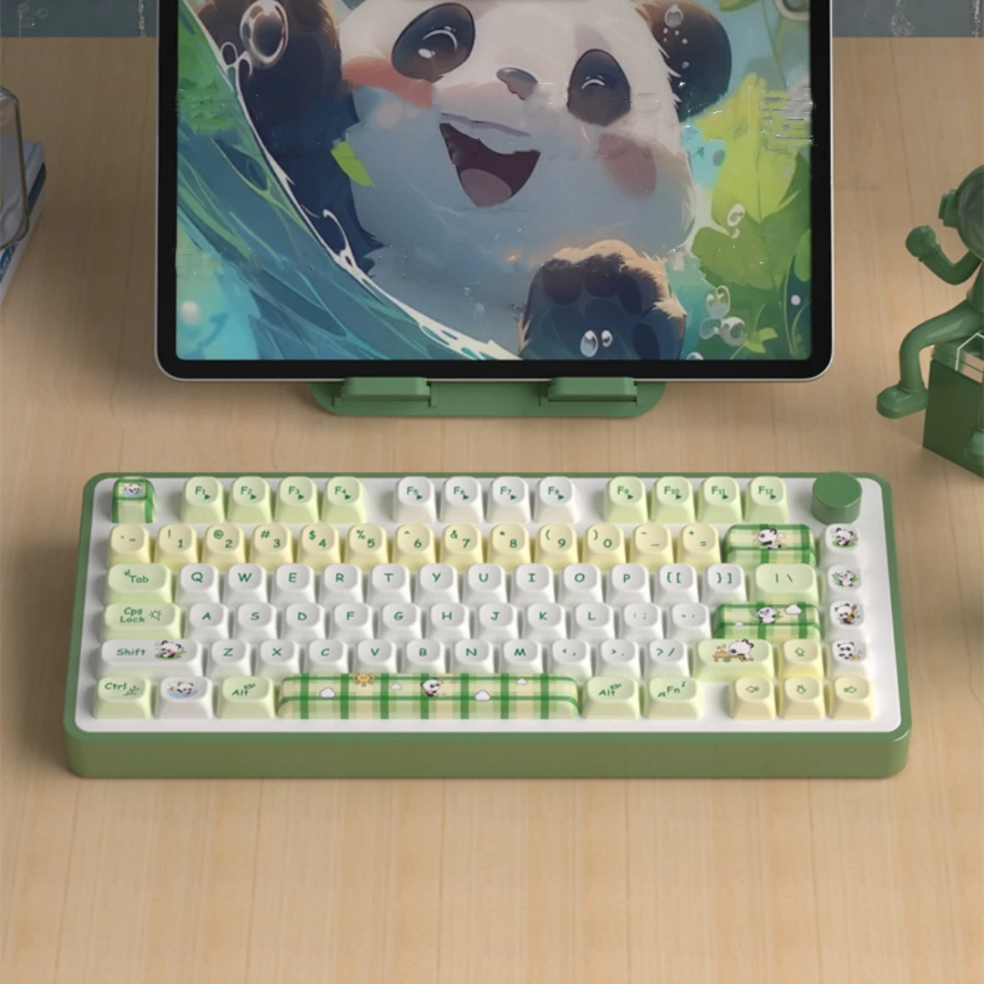 Cute Panda 148 Keys PBT Keycaps MOA Profile Cute MX Keycaps for 68/87/96/104/108 Mechanical Keyboard Custom Game Key Caps