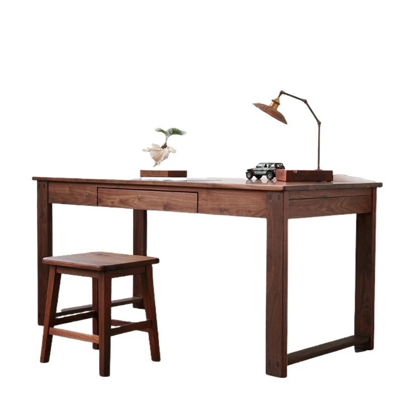 

Furniture Log Wind Solid Wood Desk Computer Desk Workbench Simple Nordic Game Table