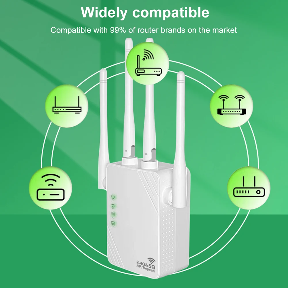 مكرر واي فاي لاسلكي مزدوج النطاق ، و Mbps ، معزز إشارة واي فاي ، G ، موسع نطاق الإنترنت 5G ، منفذ LAN و WAN للمنزل والمكتب