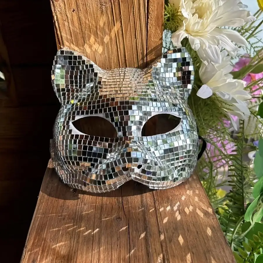 1/5/10/20/50/100pcs Handmade Disco Mask, Party Costume Mask, Carnival Cat Face Mask, Carnival Half-face Mask, Venetian Couple's