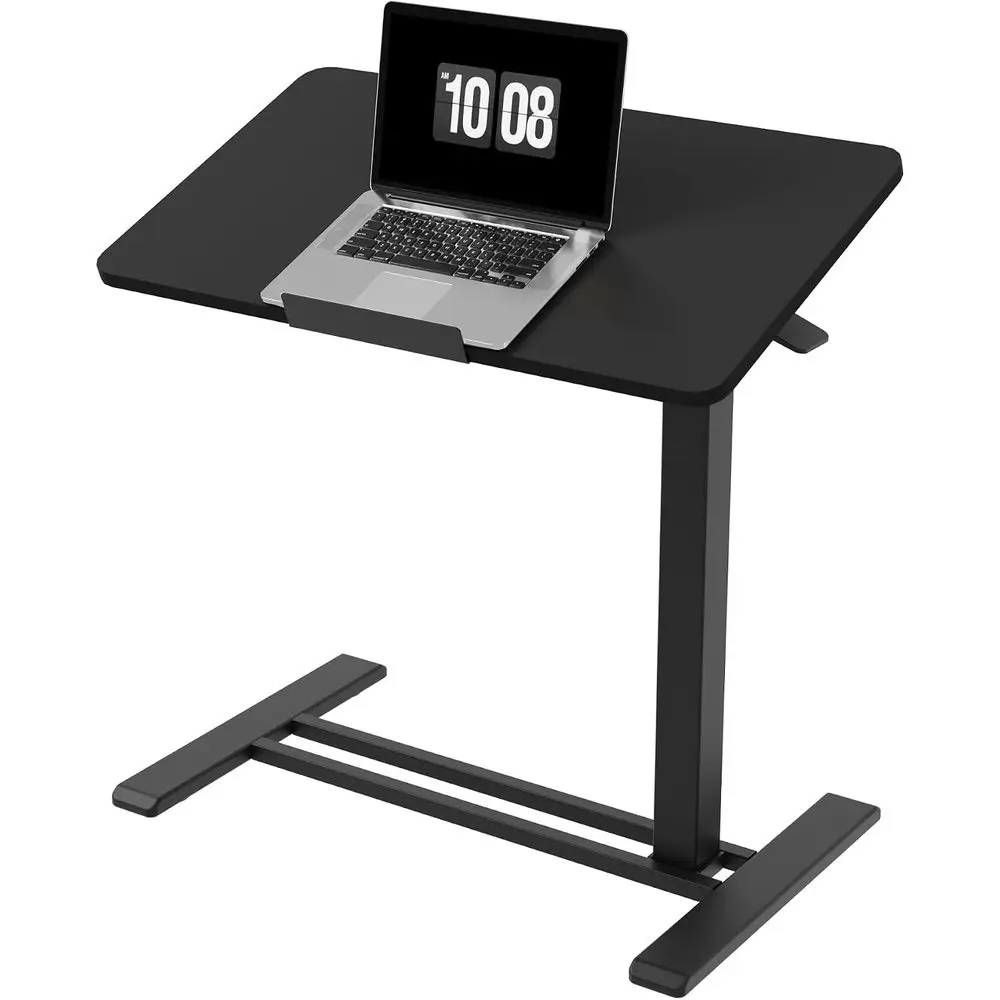 H7 PRO Mobile Standing Desk Adjustable Overbed Table Pneumatic with Wheels 55°able Portable Laptop Desk Rolling Computer Cart ol