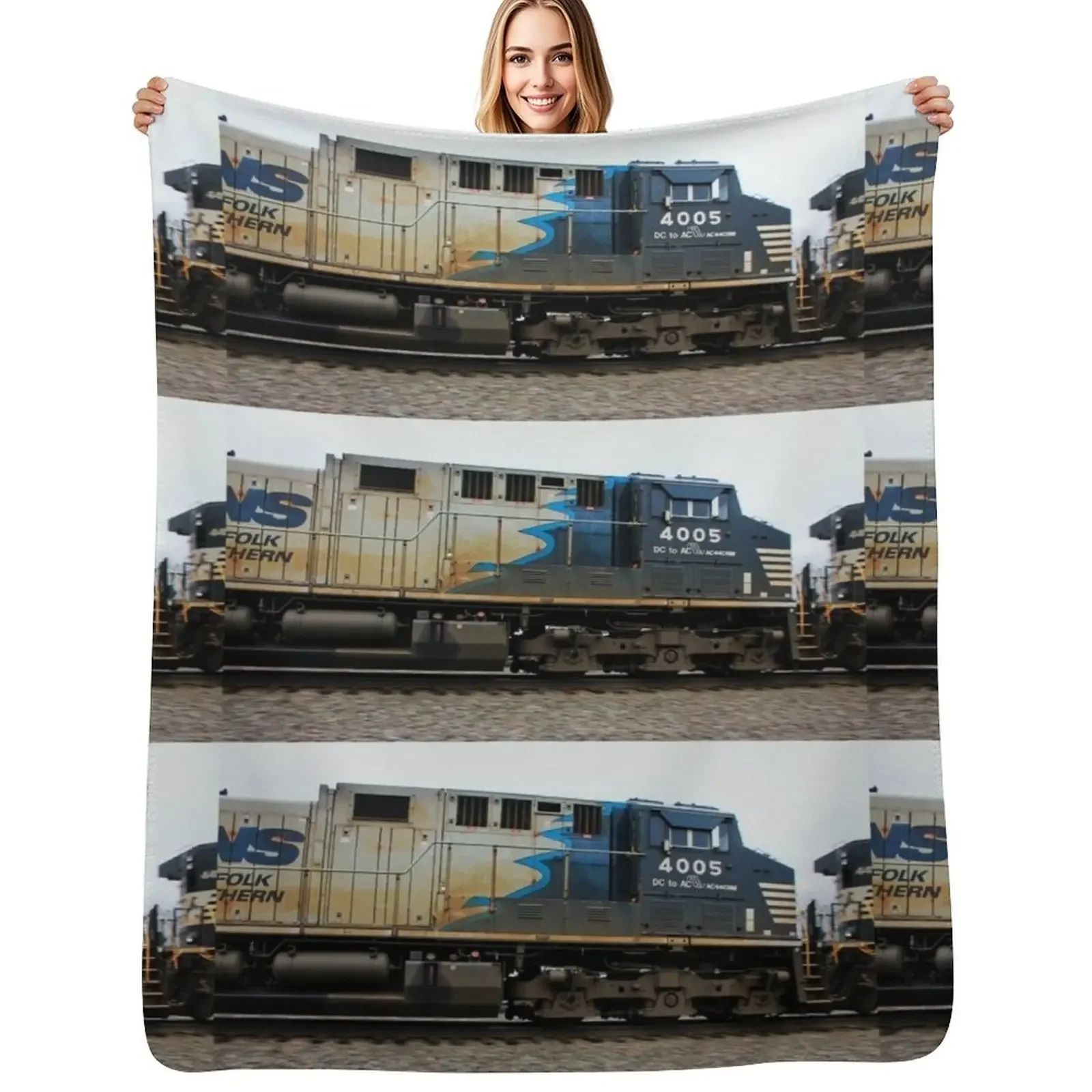 DC to AC Conversion NS #4005 AC44C6M Locomotive Throw Blanket Soft Comfort Blanket for Reading Watching TV