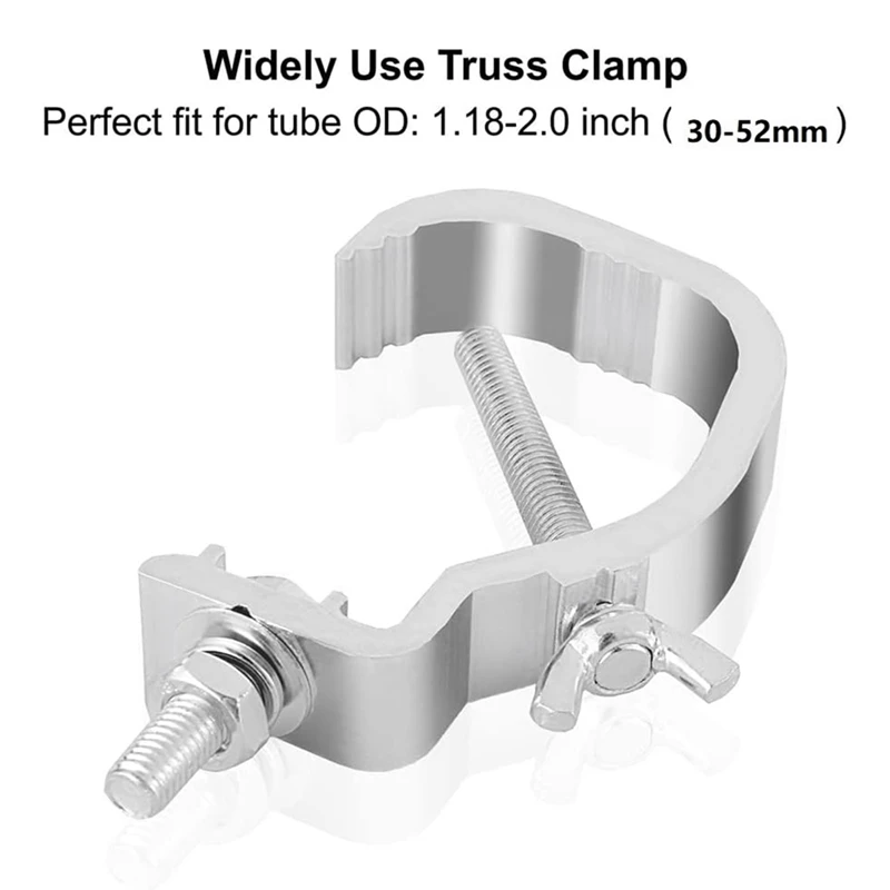 Truss C Clamp 1.18-2 Inch,10 Pack Stage Lights Truss Clamps,Fit For 30-50Mm OD Tube, Load 55LB C Clamp For DJ Lighting Durable