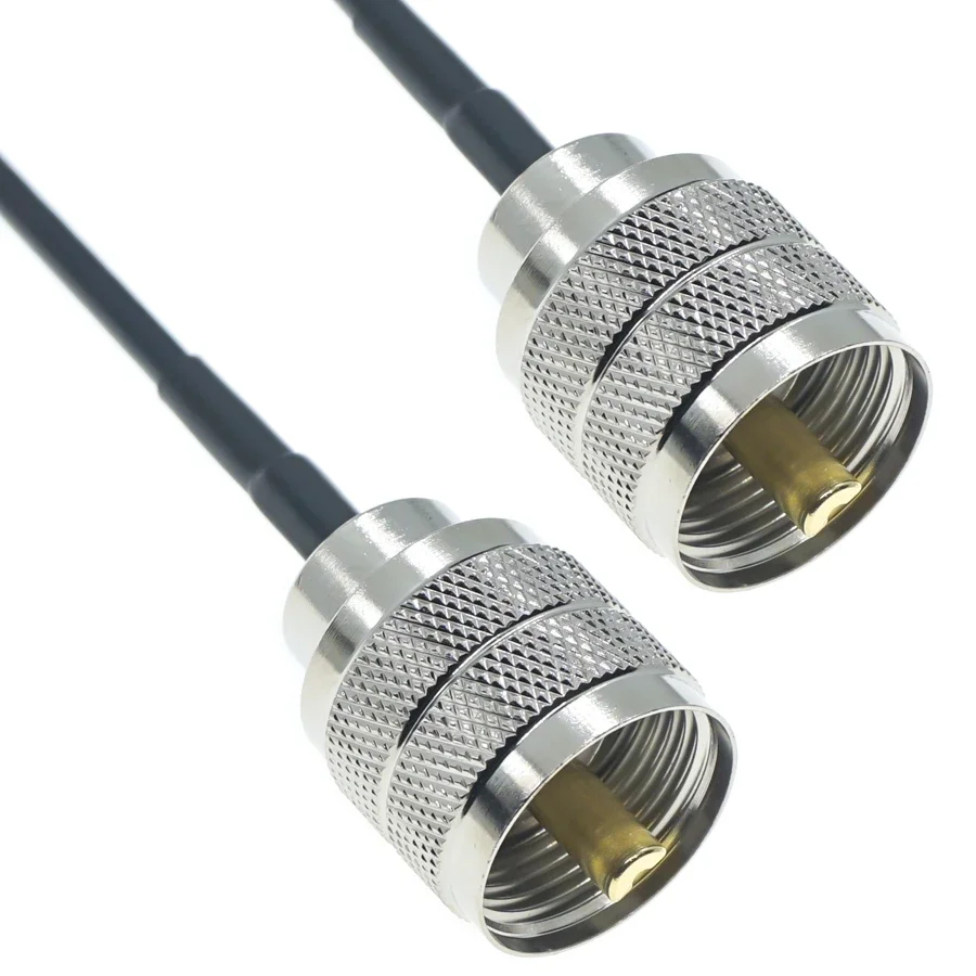 RG174 Cable UHF Male to UHF PL259 SO239 Male Female Plug Jack Right Angle Crimp Coaxial Connector RF antenna extension wire Coax