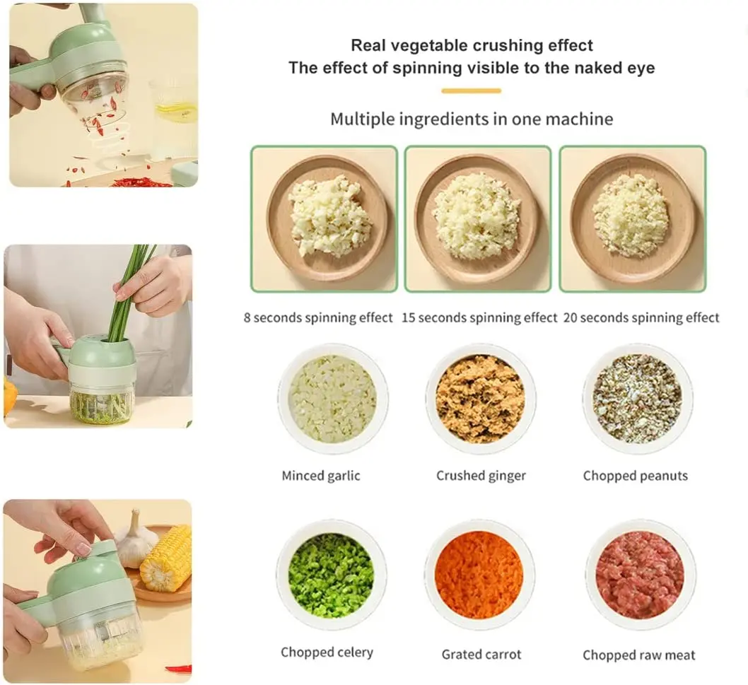 Multifunctional Electric Vegetable Cutter Slicer Garlic Mud Masher Garlic Chopper Cutting Pressing Mixer Food Slicer