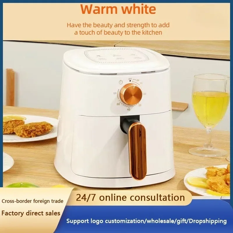 4L Smart Electric Air Fryers Automatic Household 360°Baking LED Touchscreen Air Fryer Without Oil Free Smokeless EU Plug