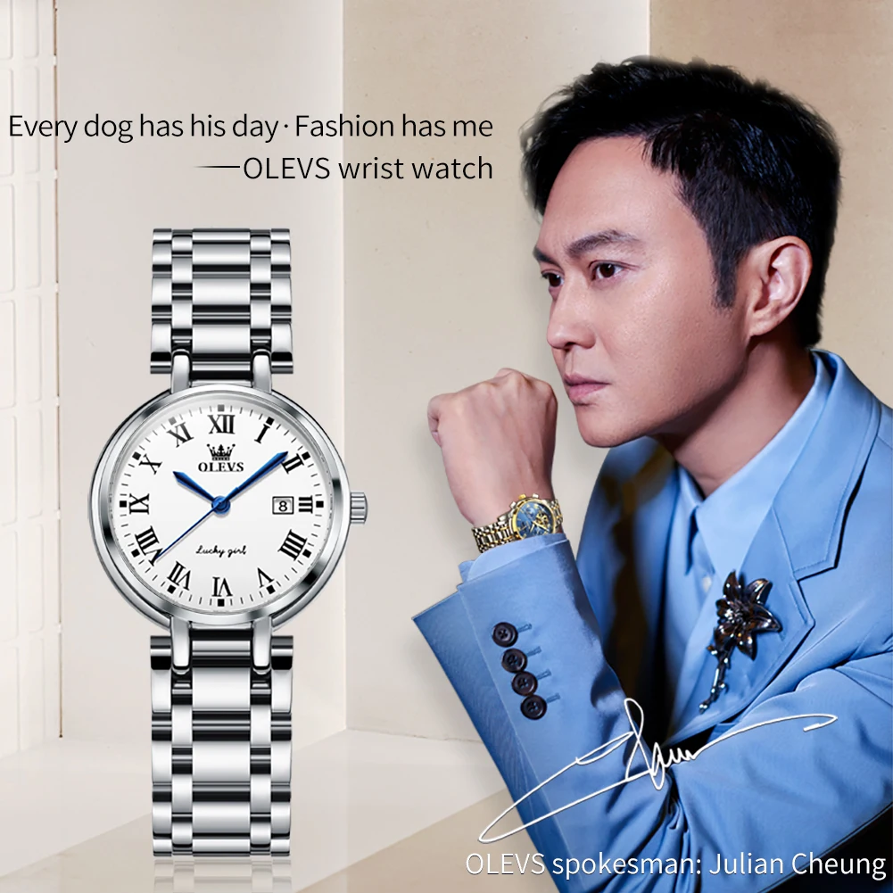 OLEVS 5575 Women's Watches Fashion Light Luxury Original Wristwatch Waterproof Luminous  Quartz Ladies Watches Chronograph Date