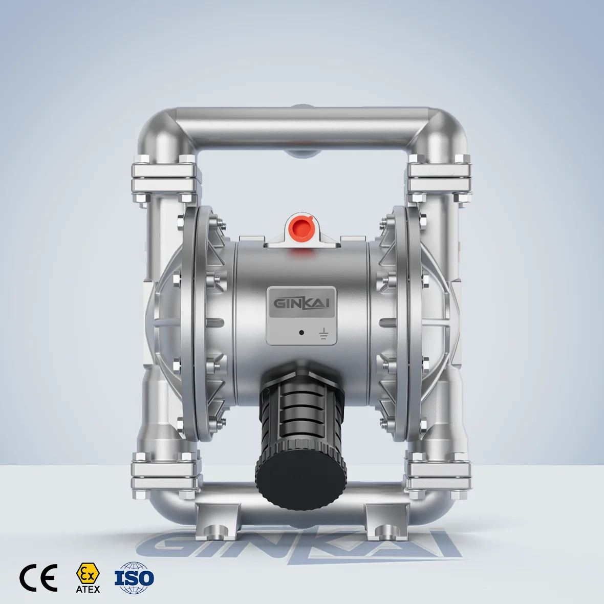 GK 1 Inch Stainless Steel AODD Pump Corrosive Chemical Transfer Pump for Aggressive Acids, Solvents, and Slurries
