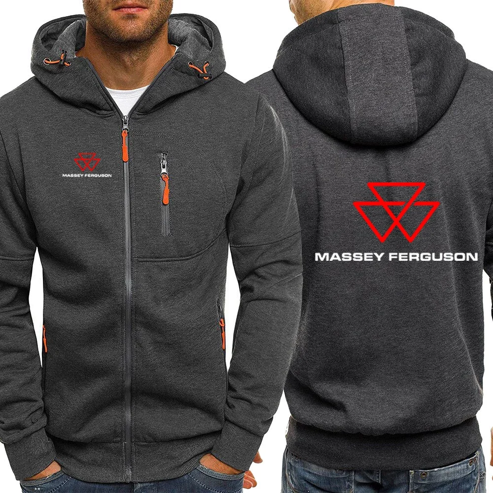 Massey Ferguson 2024 Men New Printing Spring and Autumn Casual Comfortable Hot Sale Three-color Zipper Hooded Versatile Coat Top