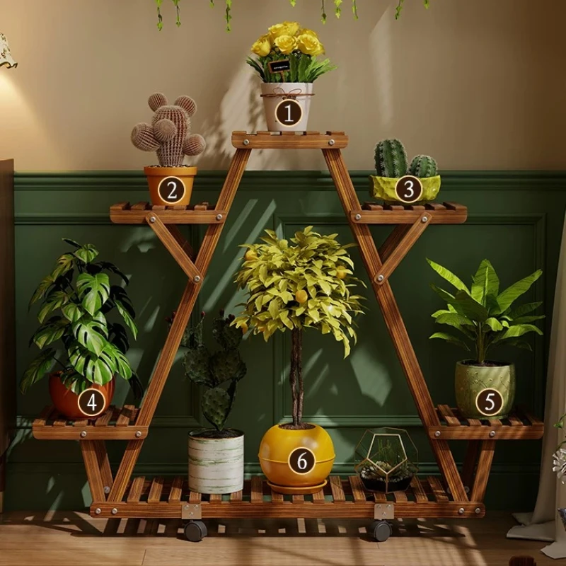 Solid Wood Flower Rack,floor Standing Flower Rack,multi-layer Indoor Flower Pot Racks,living Room Balcony Flowers Racks
