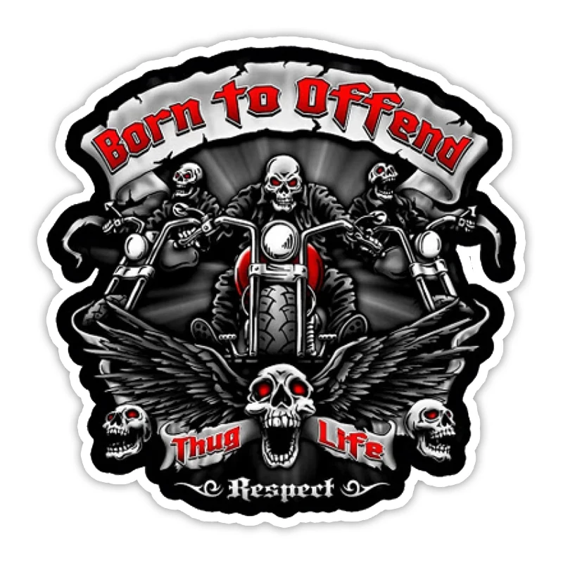 Self-adhesive Decal Born To Offend Car Sticker Waterproof Auto Decors on Bumper Rear Window Laptop #10855