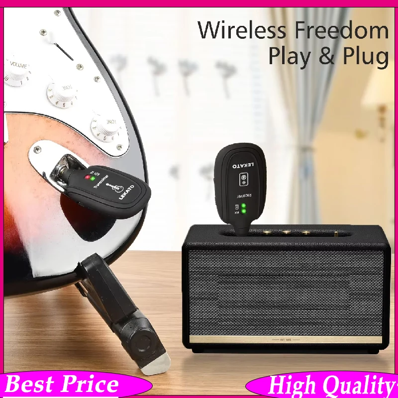 

Беспроводная система для гитары A8 UHF, передатчик и приемник, встроенный перезаряжаемый беспроводной передатчик для гитары, аксессуары для электрогитары