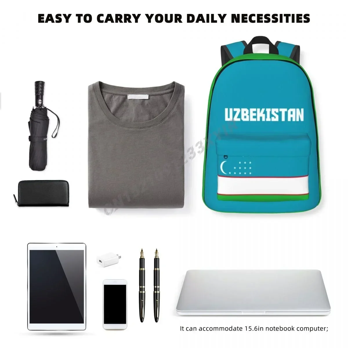 Custom Bag Unisex Backpack Uzbekistan Flag Uzbek Stitch Schoolbag Messenger Bag Case Laptop Travel Bag Mochila Gift