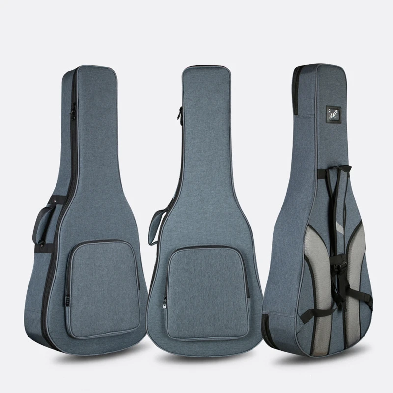 Hooqu ขายส่งกระเป๋ากีตาร์หนากันน้ําผ้าฝ้ายอะคูสติกกีตาร์กล่องราคาถูกกระเป๋ากีตาร์