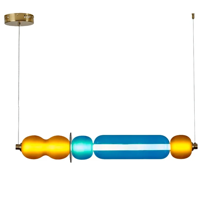 

Designer Colored Home Decor Pendant Lamps LED Stained Glass Hanging Lights Restaurant Dinging Room Creative Bedside Luminaries