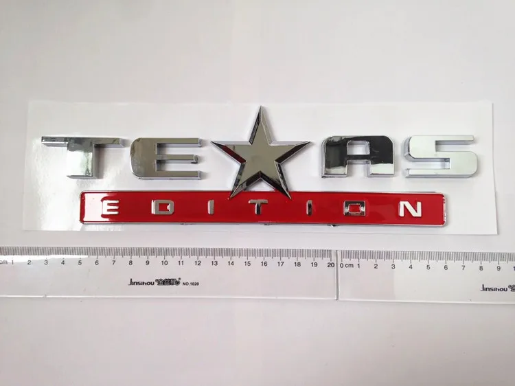 3D ABS New TEXAS EDITION Rear Boot Trunk Car Auto Sticker Silver TEXAS EDITION Badge Car Side Wing Auto Car Emblem