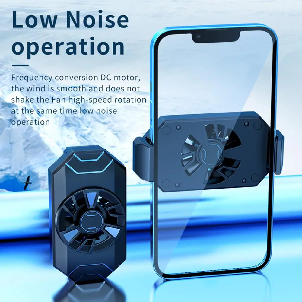 Mini Mobile Game Radiator With Fast Cooling And Mute Function Phone Cooling Fan For Gaming Artifact Air-cooled Mobile Phone V0O2