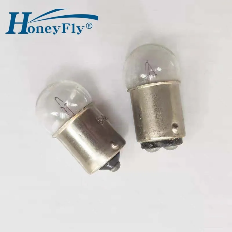 HoneyFly 10pcs B15 Indicator Lamp Bulb 6V/12V/24V/36V 5W/10W BA15S/BA15D  G18 Incandescent Tungsten Wire Lighting Instrument