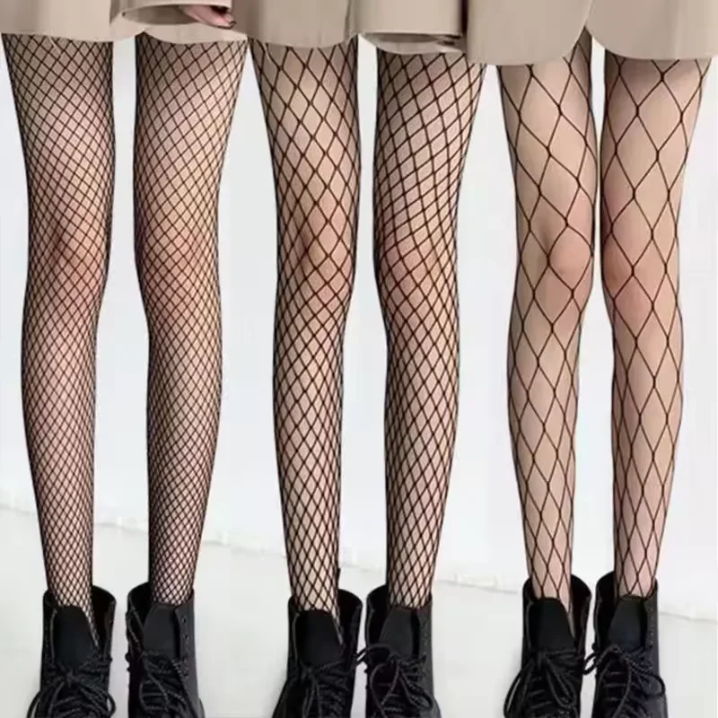 Femmes Sexy résille filet de poisson collants maille Nylon Femail collants Lingerie peau cuisse haute bas bonneterie vente chaude filles Leggings