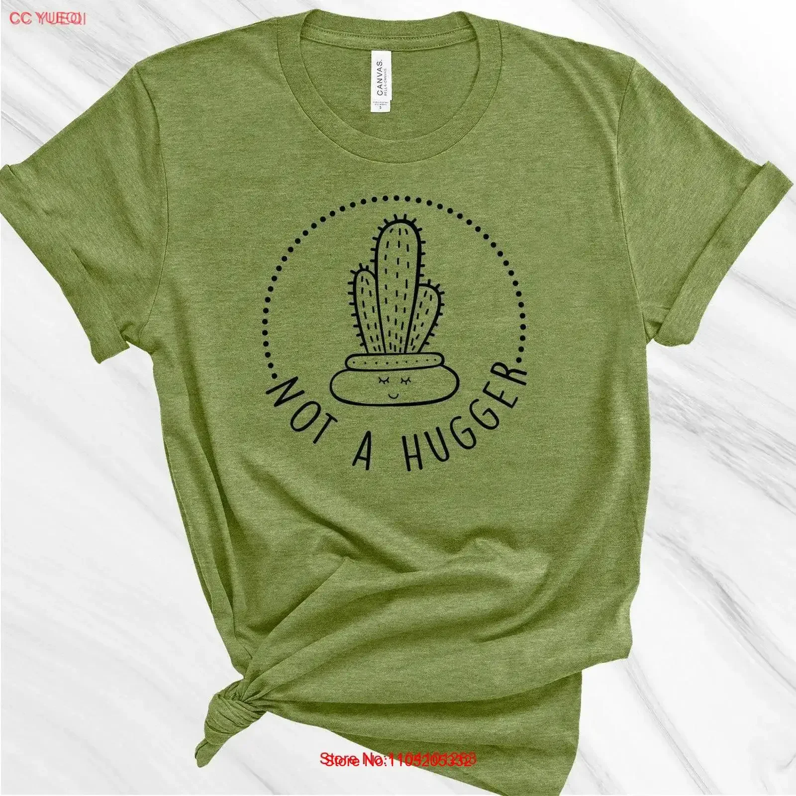 Not a Hugger T Shirt Social Distancing Quarantine IntroverT Funny Women's Cactus vintage Washed designer clothes Stretched