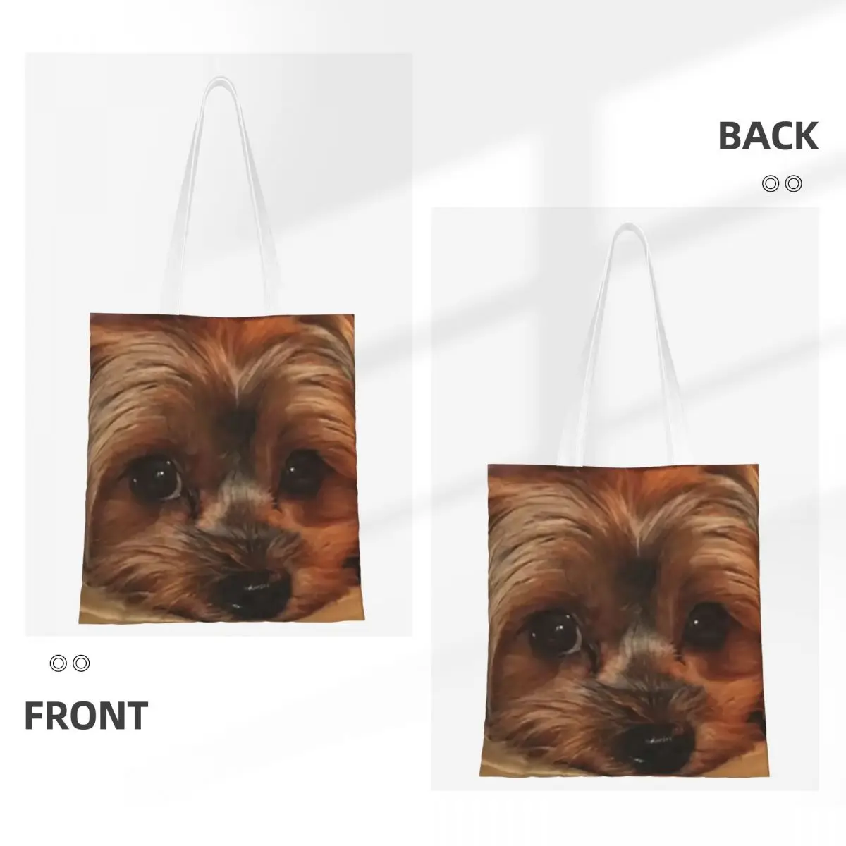 Yorkshire Terrier Yorkie Dog Shopping Bags Ladies Canvas The Tote Bag Foldable Women Shoulder Tote Travel Handbag
