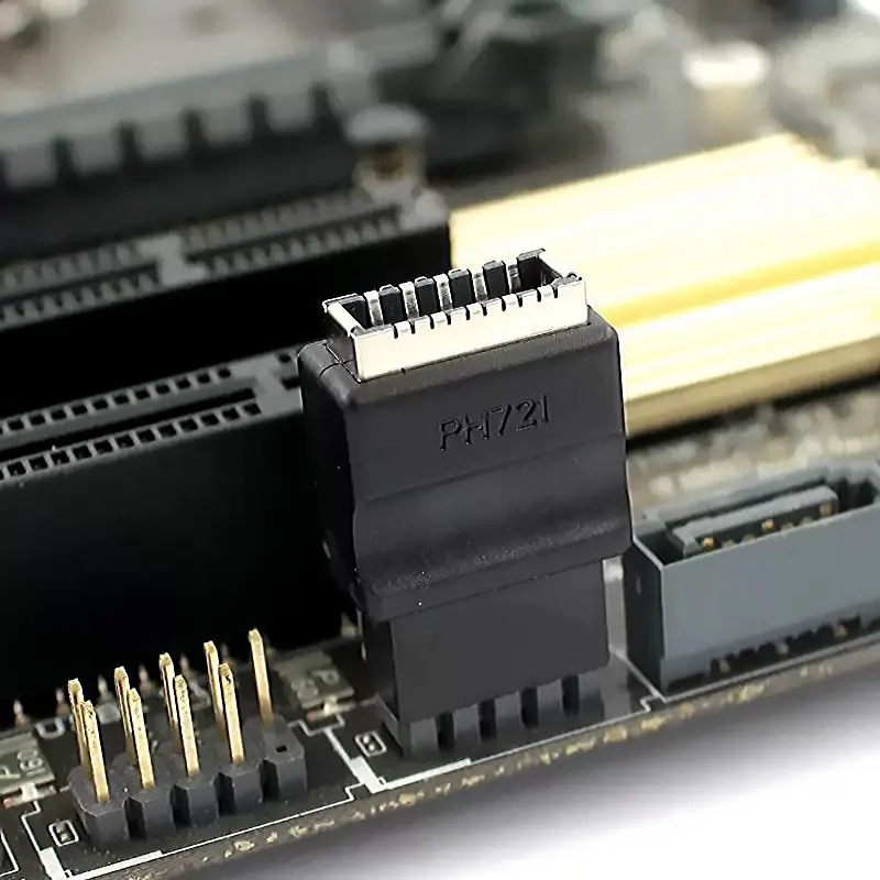 

Motherboard USB 2.0 9-Pin to USB C Type-E Front Panel Header Key-A Socket to 9Pin Connector Extension Adapter for Desktop PC