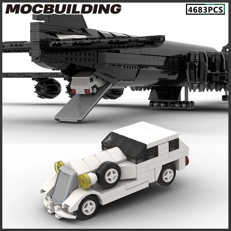 Moc-飛行機のビルディングブロック、モジュラーモデル、DIYレンガ、おもちゃの組み立て、クリスマスギフト、輸送飛行機のコレクション、誕生日プレゼント