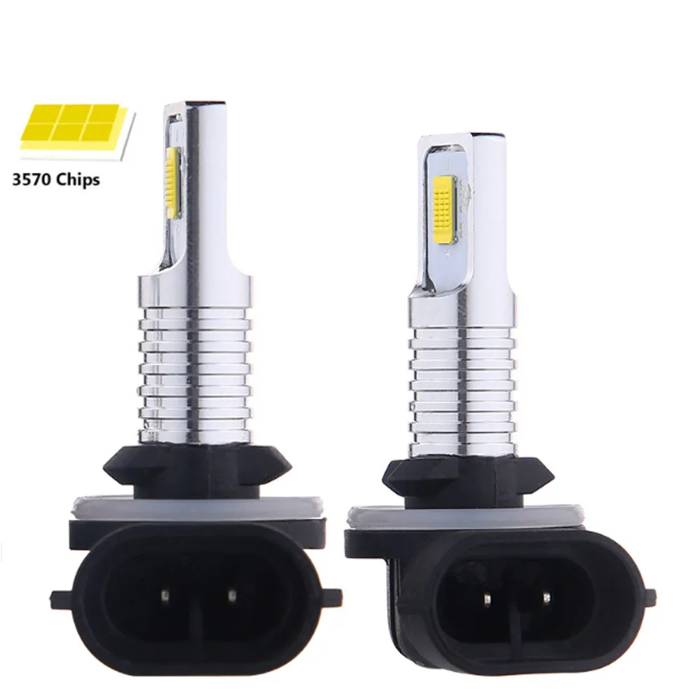 2Pcs H27 Led 880 881 Led Bulb H27W1 20000LM 6500K White Yellow Blue Car Fog Light Front Head Driving Running Lamp Auto Light