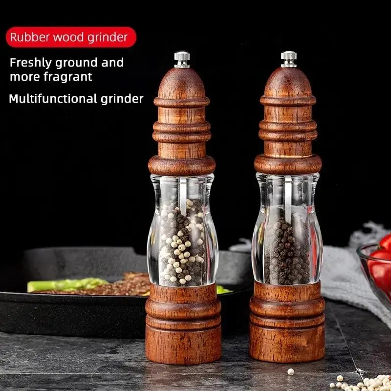 Pepper Grinder Multifunctional Grinder Hand Crank Grinder Sea Salt Pepper Cumin Solid Wood Kitchen Solid Seasoning Tools